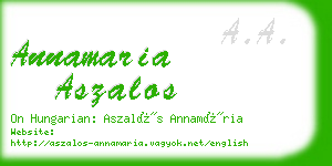 annamaria aszalos business card